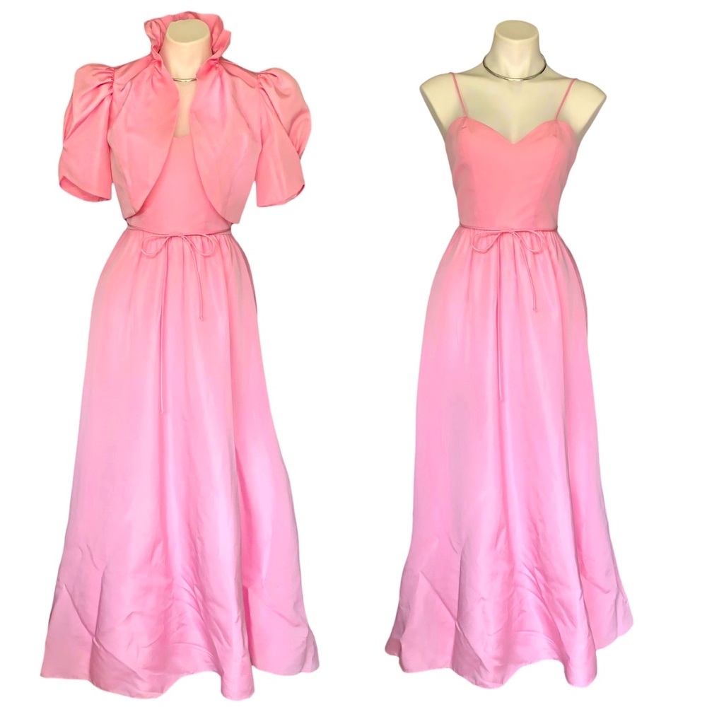 c r o w n :: Rare True Vintage Princess Satin Gown Bolero Jacket ILGWU
